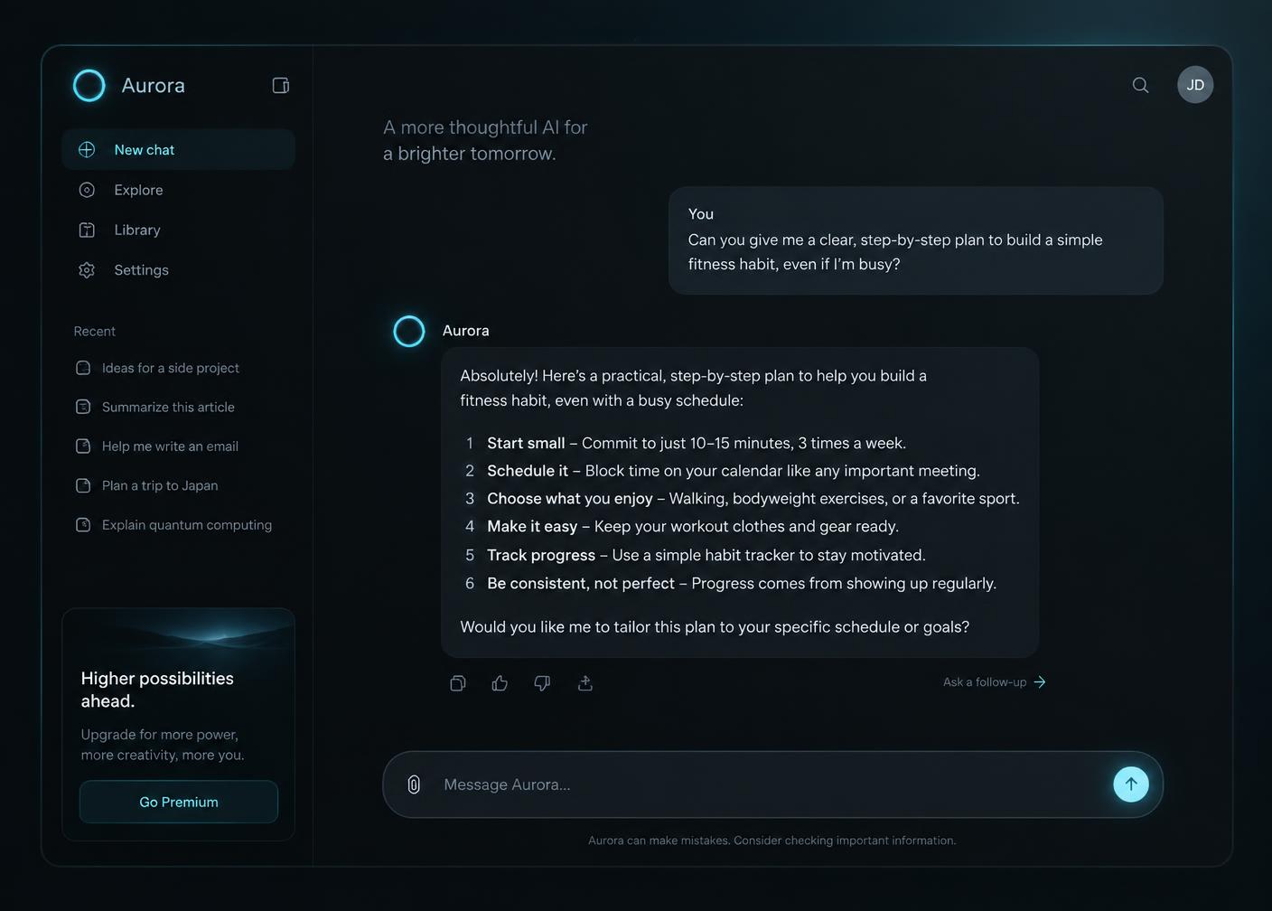 Interface design on screen